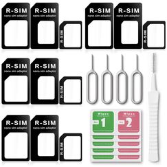 Alcohol pad 10 Handy-Reinigungspads, 4 in 1 SIM Kartenadapter, 4 SIM Karten Adapter Kit mit Auswurfstift, Anschlussbürste, universell für Smartphones