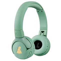 POGS Drahtloser Bluetooth Kinderkopfhörer | The Gecko 2 | Faltbarer robuster Kinderkopfhörer ab 3 Jahren | Lautstärkebegrenzung 70-85 dB | Mikrofon | On-Ear | Drahtlose Musik-Sharing-Funktion (rGrün)