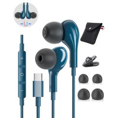 USB C Kopfhörer für Samsung S24 S25 S26 S21 A54 A56 A16 5G iPhone 17 15 16 Pro Max Magnetische In-Ear Kopfhörer mit Kabel USB C Stereo USBC Headset mit Mikrofon für Samsung S23 S22 A55 A35 5G Ultra