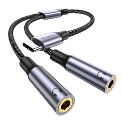 MOSWAG Audio Y Kabel Klinke 3.5 mm Splitter, USB C Klinke Splitter Kopfhörer Aux Adapter Audio Y Kabel kompatibel mit iPhone 16 Pro Max/16 Plus,Pixel 8 7 6 Pro 5,Galaxy S24 S23 S22 A33 A54