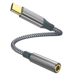 USB-C-auf-Aux-Audio-Dongle-Kabel, Typ C auf 3,5-mm-Buchse, Kopfhöreranschluss-Adapter für iPhone 16 Pro Max/16 Pro, 15 Pro Max/15 Pro/15 Plus, Samsung Galaxy S23/S22/S21 Ultra, Pixel, iPad Pro
