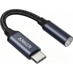 Anker USB-C auf 3.5mm Audio Adapter auf weiblichen Stecker, Nylon Kabel, kompatibel mit Samsung S20/S20+/S20 Ultra, Pixel 4/ + 4XL, und mehr