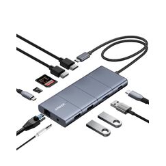 Anker 565 11-in-1 USB-C Hub, Docking-Station mit 10 Gbps USB-C & USB-A Datenports, 4K HDMI, DisplayPort, 85W PD, 2 USB 2.0 Daten, Ethernet, AUX, microSD & SD, Für MacBook Pro und mehr