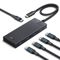 UGREEN USB C Hub 10 Gbps Mit PD 100W, Adapter Mit 4 Ports, Hochgeschwindigkeits Multiport Splitter Für iPhone 17 Serie, Galaxy S25 Serie, MacBook, iMac, iPad, Chromebook Und Mehr