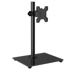 BONTEC Monitor Halterung für 13-32 Zoll Plat/Curved Bildschirm bis zu 10 kg, Monitorständer mit Gehärteter Glassockel, Einstellbare Bewegungsneigung ±75° Schwenkung ±80° Drehung 360°, VESA 75/100mm