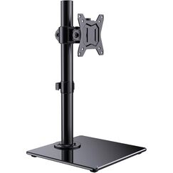 ErGear Monitor Halterung für 13-32 Zoll Plat/Curved Bildschirm, monitor ständer mount mit Gehärteter Glassockel, Monitorständer Höhenverstellbar mit Neigung ±45° Schwenken ±45° Drehen 360° VESA 75/100