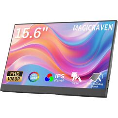 MAGICRAVEN Portable Monitor mit 2 Ständer, 15,6 Zoll Tragbarer Monitor 1920x1080 FHD Laptop Bildschirm Erweiterung IPS Screen, Mobiler Bildschirm für Laptop/PC/Mac,Plug und Play