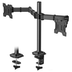 HUANUO Monitor Halterung 2 Monitore für 13-30 Zoll Bildschirme, Gaming Monitorhalterung 2 Monitore Höhenverstellbar, Bildschirmhalterung Neigen Schwenken, 10 kg pro Arm, VESA 75/100