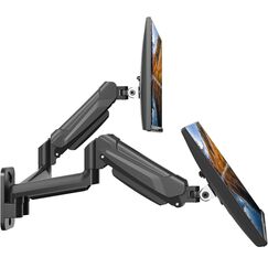 BONTEC Dual Monitor Wandhalterung für 13-32 Zoll Bildschirme, Höhenverstellbar, Schwenkbar & Neigbar, VESA 75x75/100x100, Bis zu 9 kg pro Arm, Monitor Halterung für Büro & Gaming, Gaming Zubehör