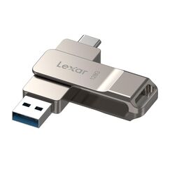 Lexar D40E Dual USB 3.2 Gen 1 Type-C, USB-C Flash-Speicher, Metallgehäuse, drehbare Konstruktion, USB-Stick (LJDD40E128G-BNSNG)