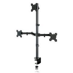suptek Monitor Halterung 3 Monitore Triple Monitor Mount für 13-27 Zoll Flach & Curved Bildschirm Schwenkbar Neigbar Höhenverstellbar DREI Monitorarm 80cm Stange 10 kg pro Arm, VESA 75/100mm MD6843