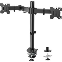 HUANUO Monitor Halterung 2 Monitore für Bildschirme von 13 bis 32 Zoll, verstellbare Monitorhalterung mit Einer Tragfähigkeit von bis zu 8 kg, ideal für Gaming und Büroarbeit, VESA 75x75 und 100x100