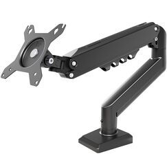 Claiks Monitor Halterung für 19-32 Zoll – Höhenverstellbarer Einzelarm-Monitorständer mit VESA 75/100 – Neigen, Schwenken, Drehen – Schreibtischklemme bis 9 kg，Monitor Arm (Schwarz)