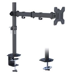 BONTEC Monitor Halterung für 13-32 Zoll Bildschirme, Höhenverstellbar Monitor Halterung 1 Monitor, VESA 75/100 mm, Neigbar Schwenkbar, Bildschirmhalterung, bis 8 kg