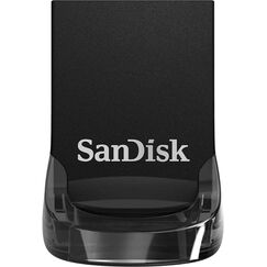 SANDISK Ultra Fit USB Type-A Flash-Laufwerk 128 GB (Für Laptops, Spielkonsolen und Auto-Audiosysteme, Plug-and-Stay, 400 MB/s Lesen, RescuePRO Deluxe Software)