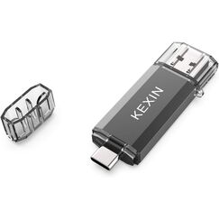 KEXIN USB Stick 256GB, Speicherstick USB 3.0 bis zu 130 MB/s, mit Type-C und USB-A Anschlüsse, Plug and Play für PC, Handy, Kamera und Spielkonsole – Zuverlässiger Daten-Speicher