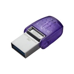 Kingston DataTraveler microDuo 3C USB-Stick 128GB USB Gen 3 Type-C und Type-A - DTDUO3CG3/128GB, Lila + Silber