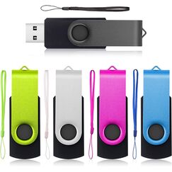 USB Sticks 32GB 5 Stück, AreTop Speicherstick Rotate Metall Mehrfarbig High Speed USB 2.0 Flash Drive (Mehrfarbig)
