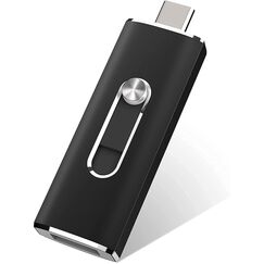 USB Stick 256GB 3.2 Vansuny Dual USB C Stick 3.2 256 GB Ultraschnelle USB Speicherstick 3.2 (380 MB/s Lesen) Flash Drive 256gb für Handy/Smartphone/Tablet/PC/TV/Laptop (Schwarz, 256 GB)