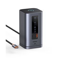 Baseus Docking Station Spacemate-Serie 11-in-1 Dockingstation 3 Monitore mit 2*HDMI 1*DP 4K@60Hz, 3*USB-A/C 10Gbps, 1 Gbps Ethernet, 100W PD, Kompatibel für Laptop Dell/HP/Mac/Lenovo/Acer