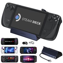 iVANKY Docking Station für Steam Deck/ROG Ally, HDMI 2.1 4K@144Hz, 1Gbps Ethernet, 3*USB-A 3.0, 100W USB-C Ladung, 8-in-1 Dock Kompatibel mit ASUS ROG Alloy X/Legion go/Valve Steam Deck OLED/MSI Claw