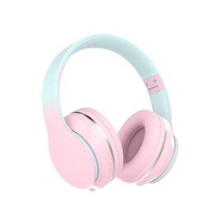 Xunpuls Bluetooth Kinder Kopfhörer, Kinder Kopfhörer kabellos Over-Ear, Lautstärkeregler, Verstellbares Stirnband, Faltbar, Kabellose und Kabel, eingebautes Mikrofon für Handy, Tablet,PC,TV (Rosa)