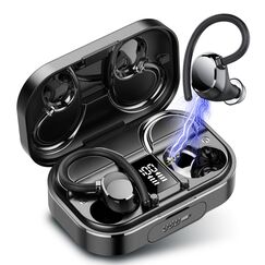 Bluetooth Kopfhörer Sport, in Ear Kopfhörer Kabellos Bluetooth 5.3 mit HD Mic, Herausragender Sound, 120 Std Spielzeit, IP7 Wasserdicht Ohrhörer mit Ohrhaken