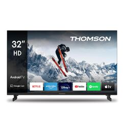 Thomson 32 Zoll (80 cm) LED HD Smart Android TV, Google Assistant, Wi-Fi, Dolby Digital, Bluetooth, Triple-Tuner (Kabel/Satellit/Antenn), HDMI, CI+, A+ Panel- 32HA2S13