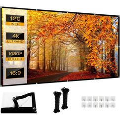 Leinwand Beamer verdickte und Anti-Falten tragbare Beamer Leinwand, 16:9 HD Faltbare Projektor Leinwände für Heimkino, Büro und Camping (160A)
