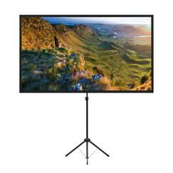 Beamer Leinwand mit Stativ, Tragbar Projektor Leinwand 80 Zoll, 16:9, 4K HD ProjektionLeinwand, Leicht und Kompakt, 2 Minuten Montage und einfacher Transportn, Ideal für Heimkino, innen/außen Filme.