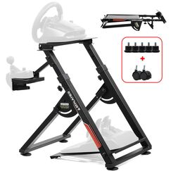GTPLAYER Lenkradständer für Lenkrad Gaming Wheel Stand Racing Lenkradständer mit V1 V2 Schalthebelhalterung Neigungsverstellbares Gestell PS4 Xbox PC