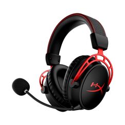 HyperX Cloud Alpha Wireless Gaming-Headset , 300h Akkulaufzeit, DTS Headphone mit 3D Audio, Dual Chamber Treiber, 2,4 GHz kabellos, Abnehmbares Mikrofon mit Geräuschunterdrückung, Schwarz-Rot