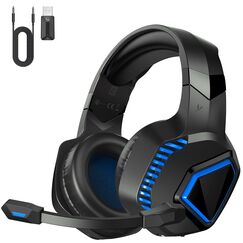 KAPEYDESI Wireless Gaming Headset, 2,4 GHz Gaming Kopfhörer Kabellos für PS5, PC, Switch, Mac, Noise Cancelling Headset mit Mikrofon, Bluetooth Headset mit Kabel 3.5mm für Xbox Series X