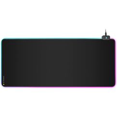 Corsair MM700 Extended Cloth Gaming-Mauspad, 930mm x 400mm, 360° RGB-Beleuchtung, Zwei USB-Port-Hub, Dickes Gummi, Schwarz