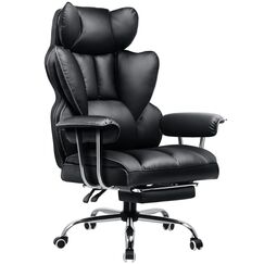 GTPLAYER Gaming Stuhl, Gamer Stuhl, Ergonomischer Bürostuhl mit Fußstütze, Kunstleder, Federsitzkissen, Gaming Chair Gepolstert, Gaming Sessel 180kg Belastbarkeit schwarz