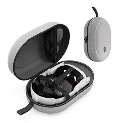 Syntech Groß Tragetasche Kompatibel mit Meta Quest 3S/Oculus Quest 3/2/Pro/Pico 4 Zubehör VR Headset mit Elite Strap, Touch Controllern und anderem, Hohe Kapazität für Lagerung und Reisen(Grau)