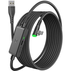 INIU Link Kabel mit Ladeanschluss [5m], Kompatibel mit Oculus Meta Quest 3/Quest 2/1/Quest Pro und Pico 4/PC Steam VR Zubehör, High Speed 2.5Gbs USB C Datenkabel PC zu PC für VR Headset Accessories.