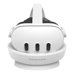 PRISMXR Magnetische Ladestation kompatibel mit Meta Quest 3 Zubehör. 27W Schnellladestation für Quest3 und Controller mit 2 Akkus (pieptonfreies Modell) – Carina D1