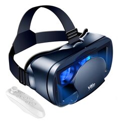 VR Brille Handy,3D Virtual Reality Headset,HD Anti-Blaulicht Linsen 3D VR Glasses Augenschutz Brille PC Unterhaltung mit kabelloser Fernbedienung,für iPhone Samsung Android 5,0-7,0 Zoll