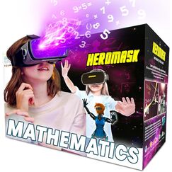 Heromask VR Brille Kinder + Mathe-Spiele 5–12 Jahre — Geschenk das Mathe-Muffel zu Rechen-Champions Macht | Addition, Multiplikation (Einmaleins für 7, 8 & 9 Jahre), Kopfrechnen & Mehr