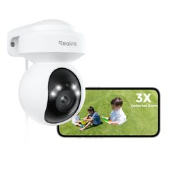 Reolink 4K Wi-Fi 6 PTZ Überwachungskamera Aussen mit Auto-Tracking, 3X Optischem Zoom, 2,4/5GHz WLAN Kamera Outdoor, Person/Auto/Tiererkennung, Farbnachtsicht, 2-Wege-Audio, E1 Outdoor Pro