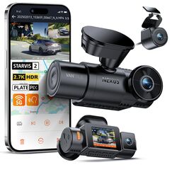 VANTRUE N4S 3 Kanal Dashcam Auto 2.7K+2.5K+1440P Vorne Hinten Innen, STARVIS 2 HDR Nachtsicht, 5GHz WLAN GPS, 24h Parküberwachung G-Sensor, DSGVO-konform, Sprachbefehle, Max 1TB für Pkw (CPL Optional)