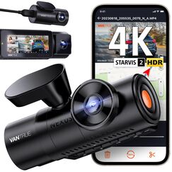 VANTRUE N4 Pro 3 HDR 4K+ 1080P+ 1080P STARVIS 2 Dashcam Auto, 5G WiFi PlatePix™ Dash Cam GPS 360° Puffer Parküberwachung Auto Kamera, IR Nachtsicht, Sprachbefehl, Privatsphäremodi, 2.45” 1TB Max