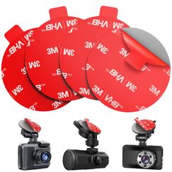 volport Klebepads Dash Cam Hitzebeständig Doppelseitig Extra Stark Runde Klebeband Tape für Windschutzscheibe Nextbase Garmin Dashcam Kamera GPS Handyhalterung GoPro, 4 Stück 56mm/2.2"