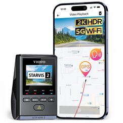 VIOFO Dashcam A119 Mini 2, Front 2,7K 5GHz Wi-Fi, 2K 60fps/HDR 30fps Sprachsteuerung, STARVIS 2 Verbesserte Nachtsicht, 1,5" LCD Versteckte Dash Cam Auto, GPS Autokamera, 24h Parkmodus, Sprachausgabe