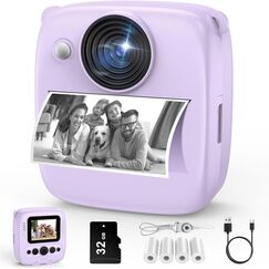 kamera Sofortbildkamera, Kamera mit 32GB Karte & 4 Bände Druckpapier, 48MP Sofortbildkamera mit 1080P Digitalkamera für , Geschenke für Mädchen und Jungen von 3 bis 12 Jahre