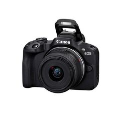 Canon EOS R50 Systemkamera + RF-S 18-45mm is STM Objektiv - Spiegellose Kamera (Digitalkamera mit Autofokus + Motiverkennung für Personen Augen Tiere Fahrzeuge, 4k Video, 15 Bilder pro Sek.) schwarz