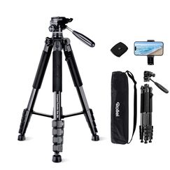 Rollei Compact Traveler Star S4, 188cm Kamera Stativ Leicht Kompakt aus Aluminium Fotostativ mit Kugelkopf für DSLR Dreibeinstativ für Smartphone mit Handyhalterung, Kamerastativ-Camera-Tripod