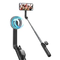 Spigen MagSafe Selfie Stick Stativ [Wondersnap] [MagFit-Technologie & Bluetooth] Tripod kompatibel mit iPhone 16/15/14/13 Serien, Galaxy S25/S24/S23 und Allen Smartphones - Majestic Black