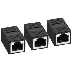 AXFEE RJ45 Kupplung Cat7, 3 Stück CAT6 Kupplung Verbinder, lan Verbinder für lan kabel, Lan Kabel Verlängerung, LAN Verbinder Netzwerkkabel, Ethernet Kabel Patchkabel für Cat 7 Cat6 Cat5 Cat5e